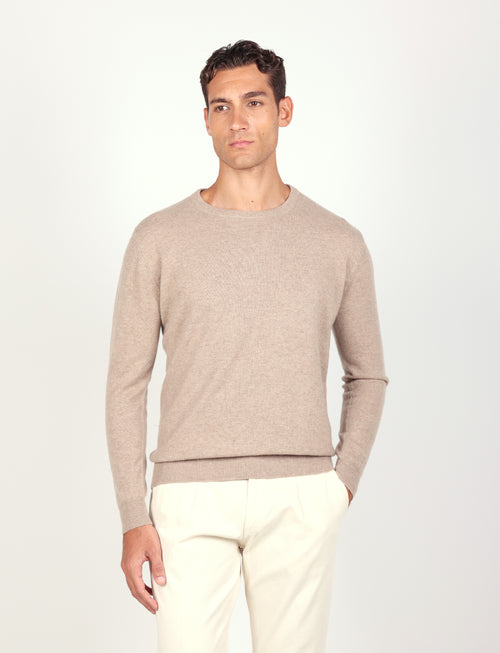 Maglia girocollo 100% cashmere |Colore:Fango