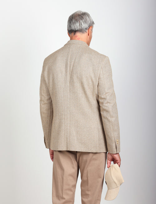 Giacca spigata in misto lana |Colore:Beige