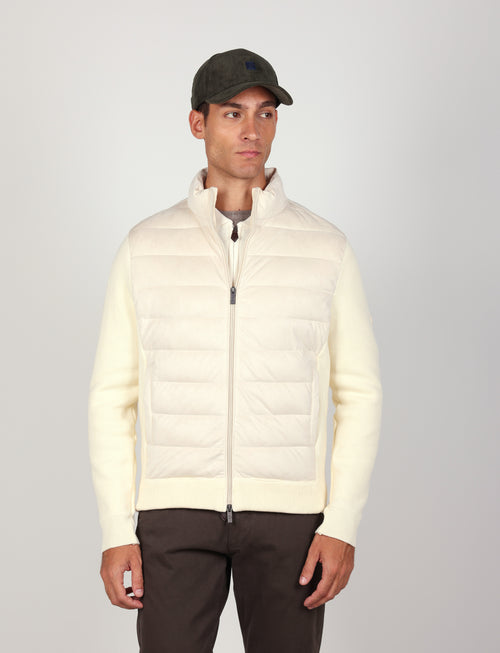Giubbino trapuntato in alcantara |Colore:Panna