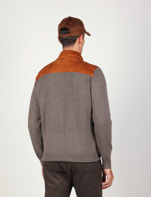Giubbino trapuntato in alcantara |Colore:Fango