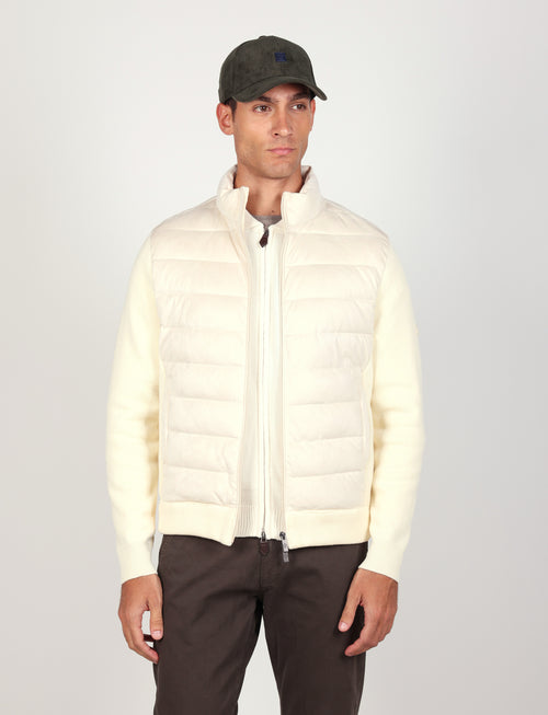 Giubbino trapuntato in alcantara |Colore:Panna