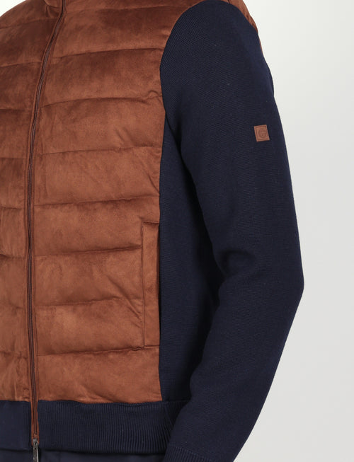 Giubbino trapuntato in alcantara |Colore:Blu
