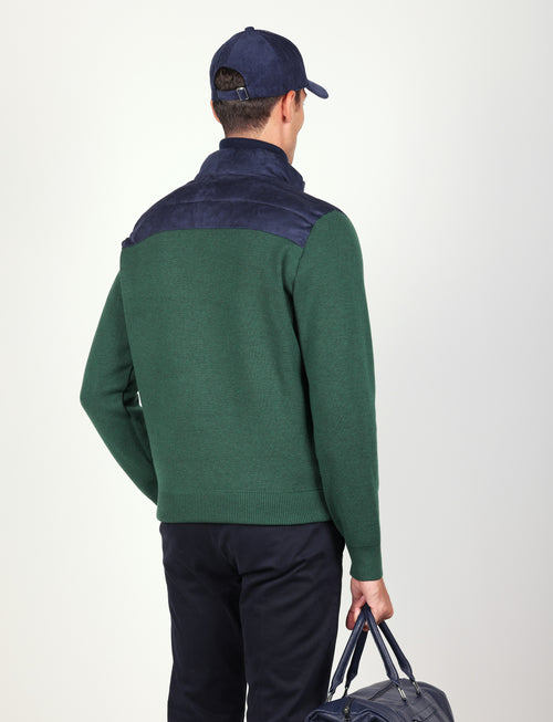 Giubbino trapuntato in alcantara |Colore:Verde