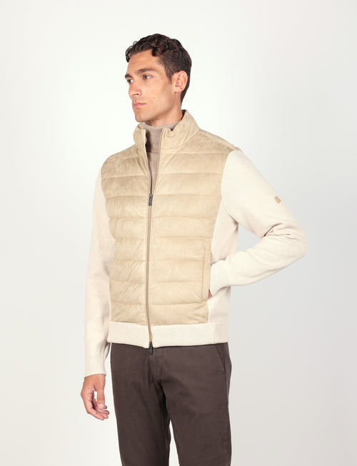 Giubbino trapuntato in alcantara |Colore:Beige