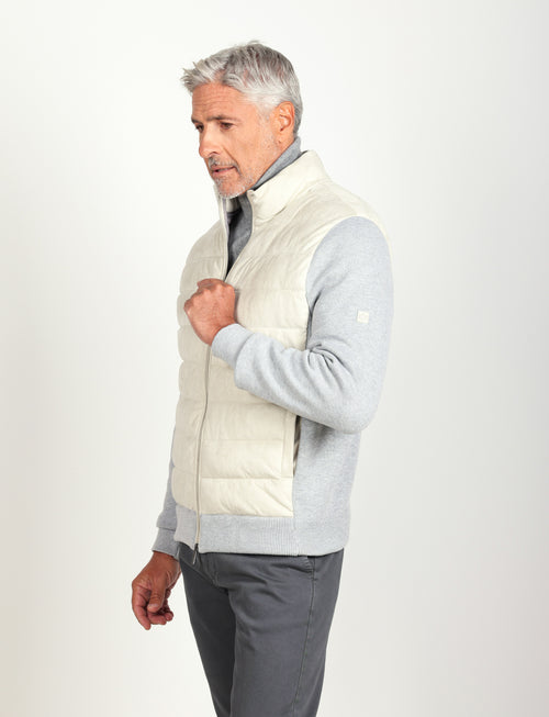 Giubbino trapuntato in alcantara |Colore:Grigio