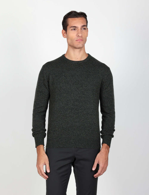 Maglia girocollo in lambswool mouliné Luigi Fusaro