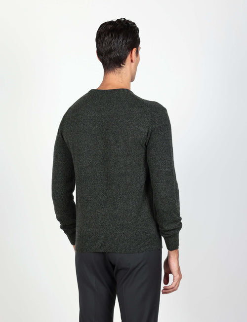 Maglia girocollo in lambswool mouliné Luigi Fusaro
