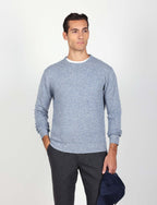 Maglia girocollo in lambswool mouliné Luigi Fusaro