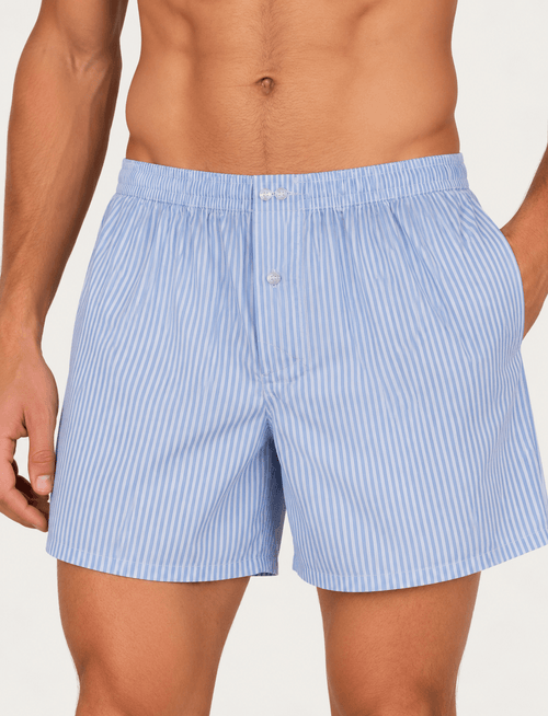 Boxer a riga media in cotone |Colore:Celeste