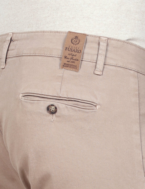 Pantaloni chino in cotone gabardine |Colore:Beige