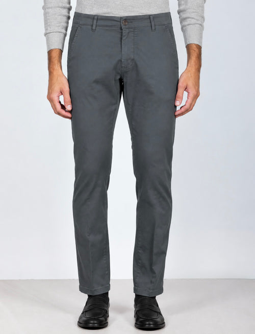 Pantaloni chino in cotone gabardine |Colore:Antracite