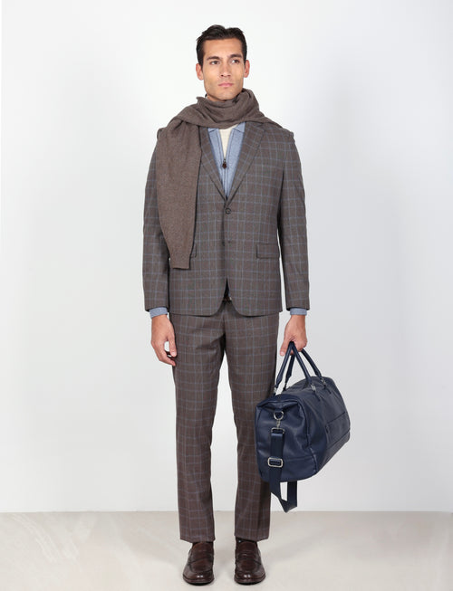 Abito principe di galles slim fit |Colore:Fango