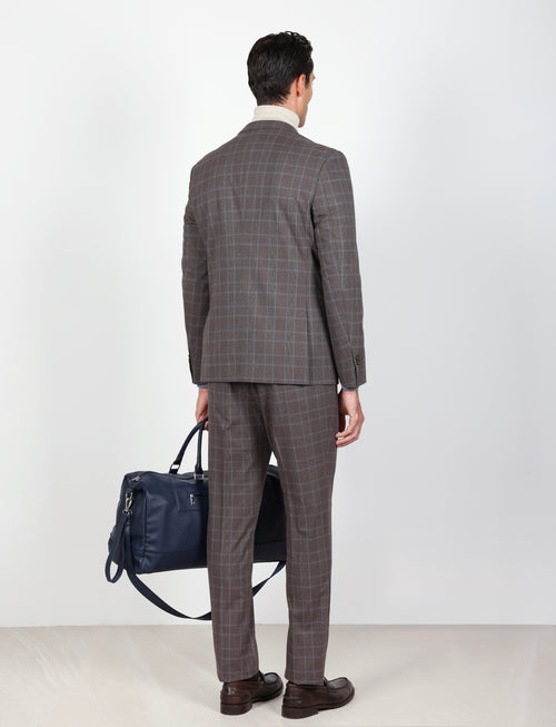 Abito principe di galles slim fit |Colore:Fango