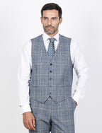 Gilet principe di galles bicolore |Colore:Avio