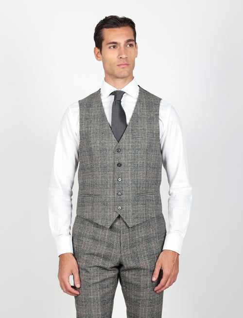 Gilet principe di galles bicolore |Colore:Fango