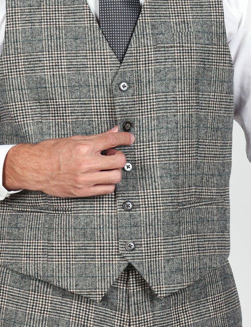 Gilet principe di galles bicolore |Colore:Fango