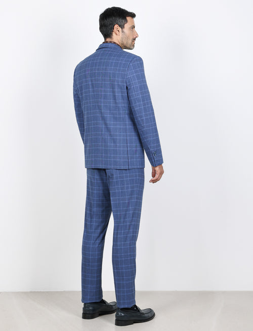 Abito principe di galles slim fit |Colore:Avio