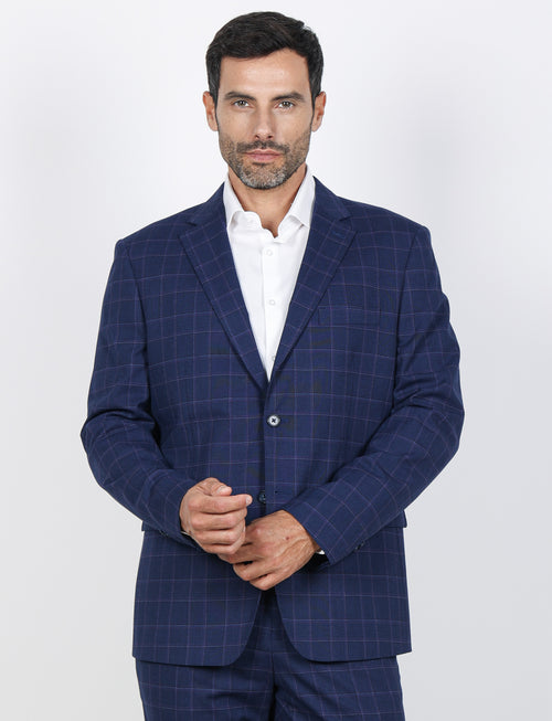 Abito principe di galles slim fit |Colore:Blu