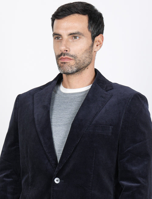 Giacca in velluto a coste di cotone|Colore:Blu