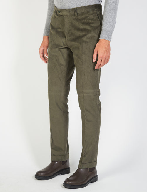 Pantaloni in velluto a coste di cotone |Colore:Verde