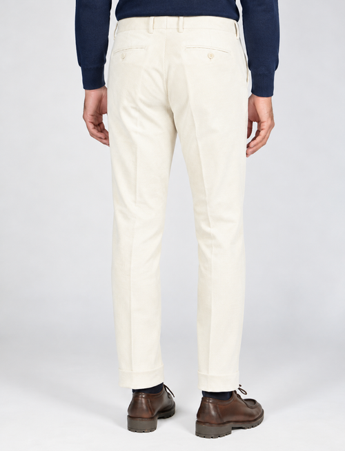 Pantaloni in velluto a coste di cotone |Colore:Panna