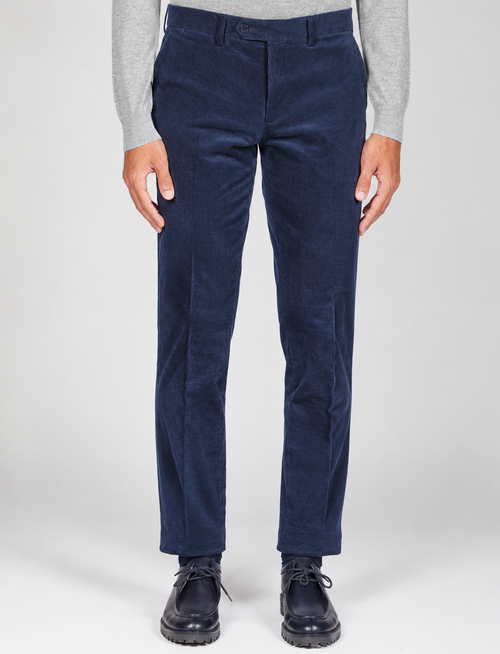Pantaloni in velluto a coste di cotone |Colore:Avio