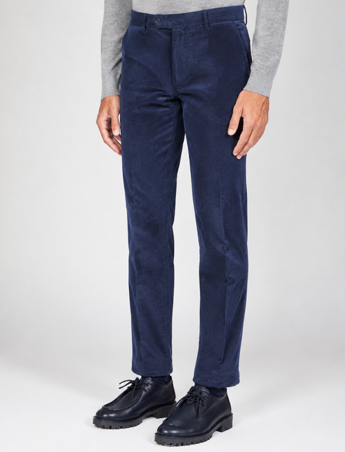 Pantaloni in velluto a coste di cotone |Colore:Avio