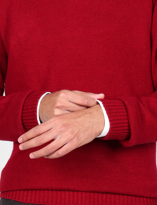 Maglia scollo a v in lambswool |Colore:Bordo