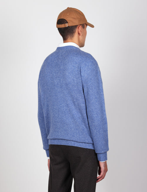Maglia scollo a v in lambswool |Colore:Azzurro