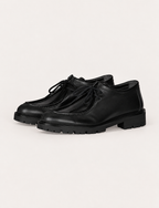 Scarpe stringate in pelle modello ingegnere |Colore:Nero