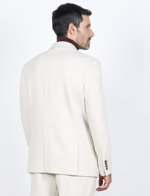 Giacca doppiopetto in misto lana |Colore:Panna