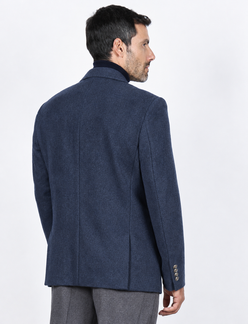 Giacca doppiopetto in misto lana |Colore:Blu
