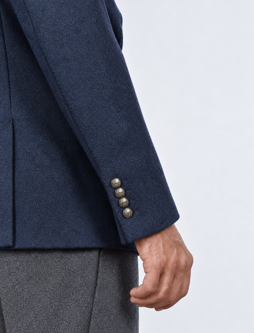 Giacca doppiopetto in misto lana |Colore:Blu