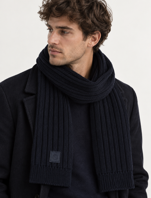 Sciarpa a coste in maglia|Colore:Blu