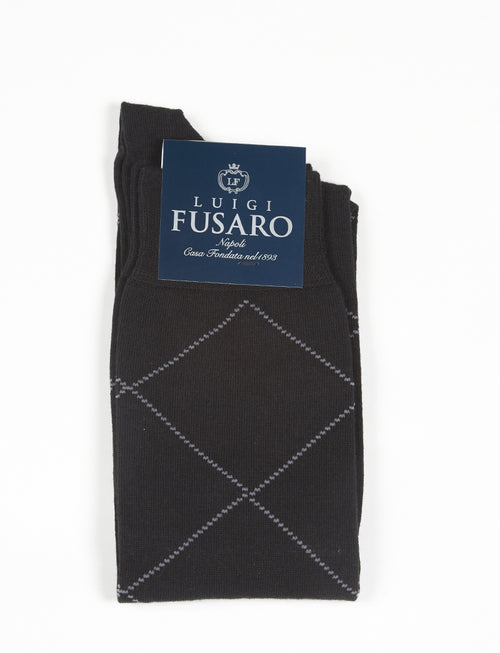 Calzino lungo fantasia rombi |Colore:Nero