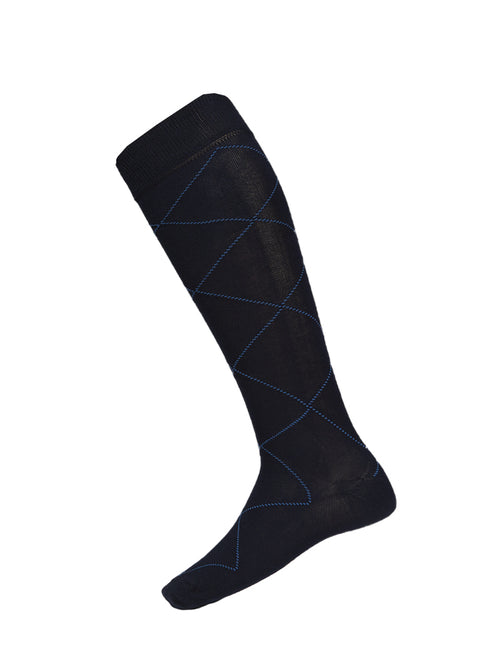Calzino lungo fantasia rombi |Colore:Avio