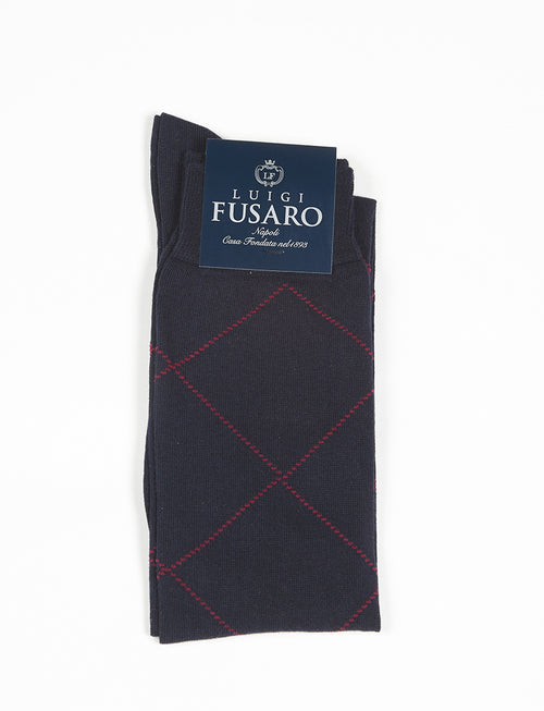 Calzino lungo fantasia rombi |Colore:Blu