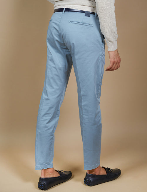 Pantalone in raso di cotone stretch_Luigi Fusaro