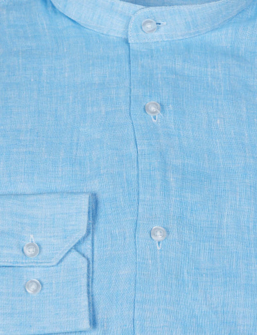 Camicia lino collo coreano_Luigi Fusaro
