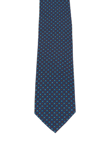 Linen tie with micro flower design