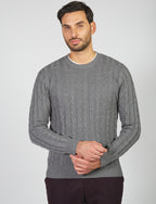 Maglia girocollo in cotone e lana