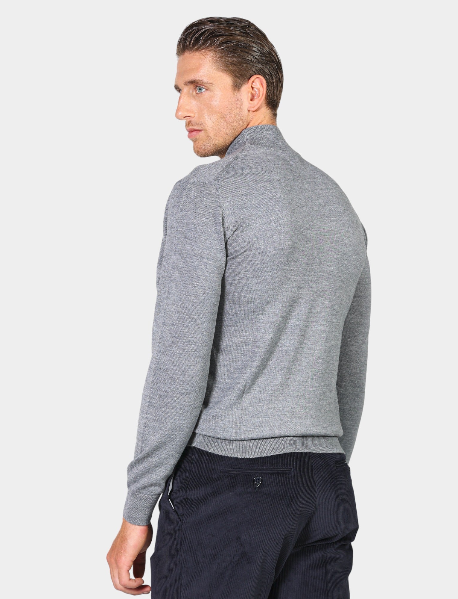 Lupetto Con Zip Six2 In Lana Merinos Grigio - Taglia L/XL Unisex Adulto - Foto 6