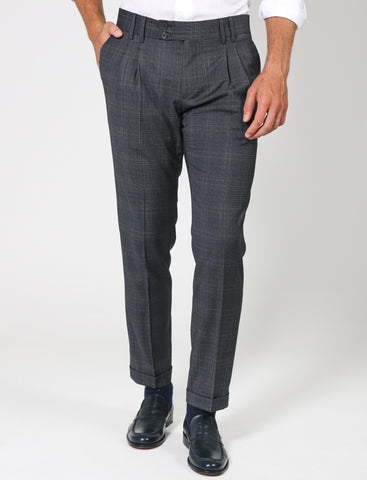 Pantalone a quadri in lana