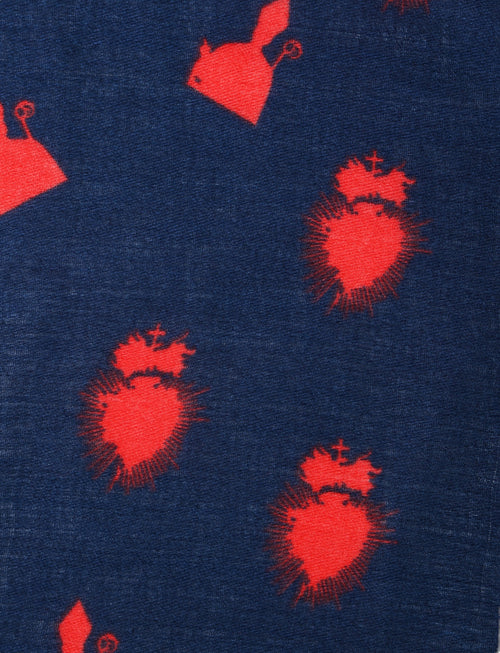Foulard fantasia San Gennaro |Colore:Blu