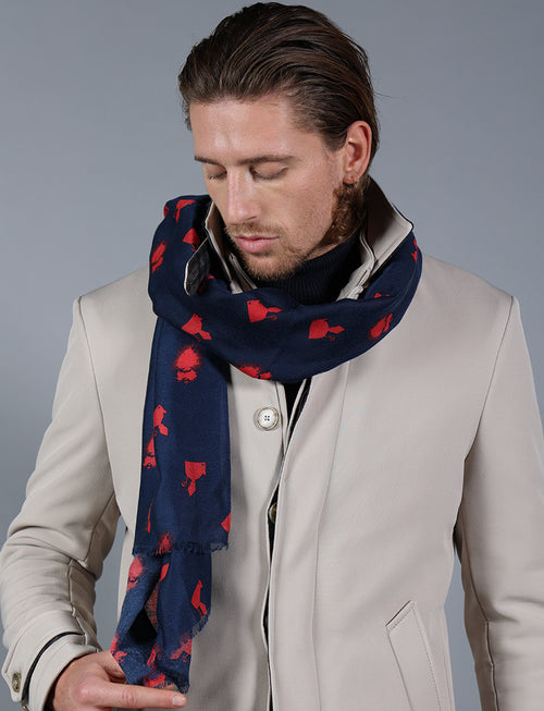 Foulard fantasia San Gennaro |Colore:Blu
