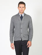 Cardigan con bottoni a trecce