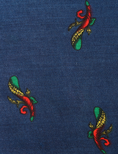 Foulard fantasia asso di bastoni |Colore:Blu