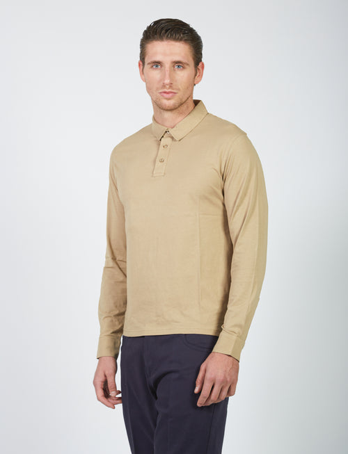 Polo in cotone supima a maniche lunghe