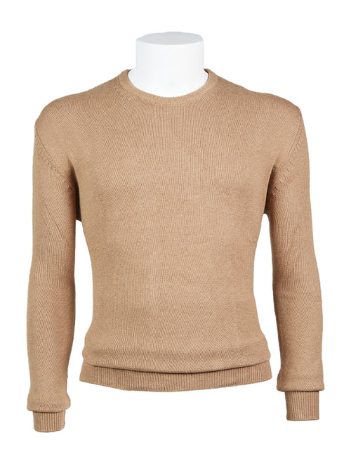 Maglia girocollo basic in cotone e lana