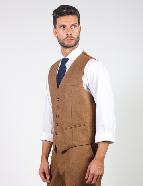 Gilet monopetto in flanella